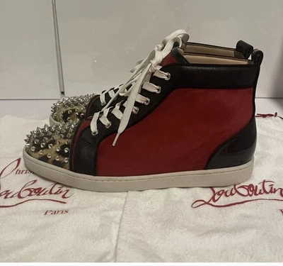 Talla 12 - Christian Louboutin Talla 45 Hombre. Zapatillas planas Spike en rojo Foto 1 de 4