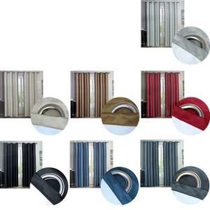 Hudson Pair of Coated Back Blockout Eyelet Curtains 137 x 213cm each - Bild 1 von 9