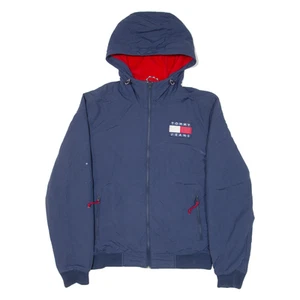 TOMMY HILFIGER Fleece Lined Mens Jacket Blue Hooded S - Picture 1 of 6