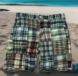 Polo Ralph Lauren Plaid Patchwork Shorts sz 32 Colorful India Madras Golf Short - Picture 1 of 10
