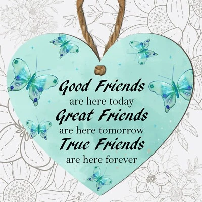 LASER CRAFT SHAPES LTD Heart Plaque Friendship Gift – "Good Friends, Great Friends, True Friends" Decor
