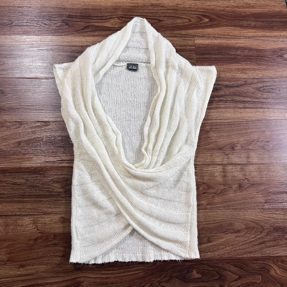 Camisa pulóver blanca sin mangas Dots acrílica para mujer talla mediana Foto 1 de 4