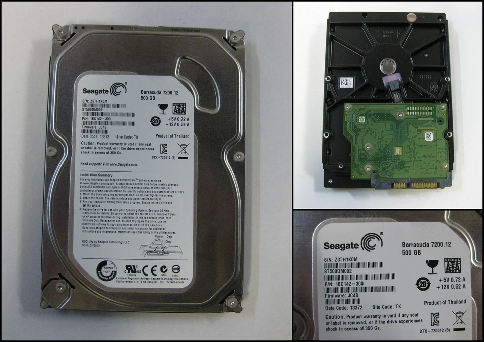 Seagate BarraCuda 7200.12 500 GB,Internal,7200 RPM 3.5" HDD - ST3500418AS - Image 1 of 1