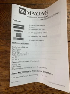 Maytag Whirlpool dax3090axb Wood Panel Kit Complete - Picture 1 of 7