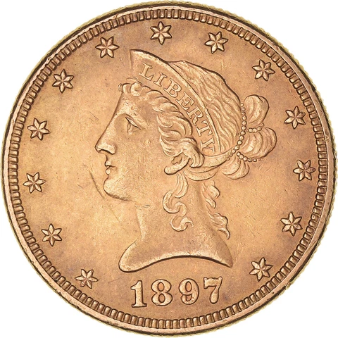 [#1040975] Coin, United States, Coronet Head, 10 Dollars, 1897, Philadelphia, AU Cover