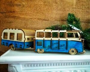 VW bus camper caravan volkswagen campervan T1 bus hand made wooden model