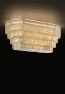 Plafoniera di lusso da soffitto in vetro di murano ambra oro classica MS-221 - Bild 1 von 1