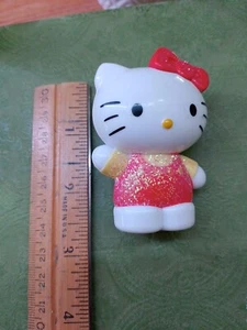 Vintage Sanrio 1976, 2015 Hello Kitty Dress Pink Yellow Hard Plastic - Picture 1 of 3