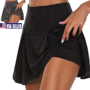 Women's Girl Sports Skorts Gym Yoga High Waist Shorts Mini Skirt Dress Plus Size - Picture 1 of 13