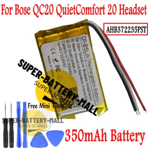 350mAh Rechargeable Battery For Bose QC20 QuietComfort 20 Headset AHB372235PST - Picture 1 of 2