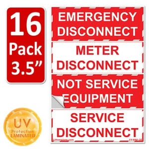 4in1 Emergency Meter Not Service Equipment Service Disconnect Label 3.5 x 5 inch - Picture 1 of 8