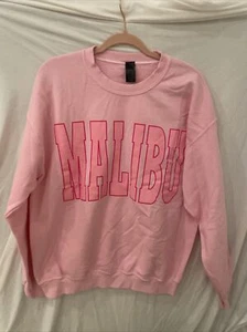 NEW Sweet Claire Malibu Oversized Crewneck Sweatshirt Small /med Pink Fuchsia - Picture 1 of 4