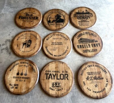 Autêntico Buffalo Trace Bourbon Barrel Head/Tampa Vários Disponíveis. Diâmetro 21,5 pol. - Imagem 1 de 4