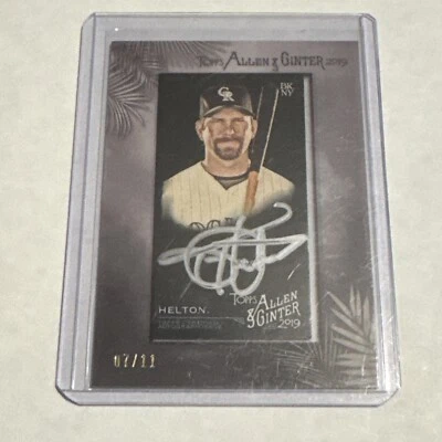 2019 topps allen and ginter X Todd Helton Mini Framed Auto /11 - Image 1 of 3
