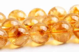 10-11MM Genuine Natural Brown Yellow Citrine Beads Grade A+ Round Loose Beads - Picture 1 of 4