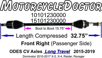 ODES, CV, eje, 800, 1000, delantero, derecho, UTV, Dominator, Raider, X2, X4, Zeus, Long Travel, LT Foto 1 de 2