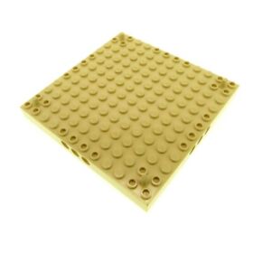 1x LEGO Construction Plate 12x12x1 Beige Pin IN Each Corner Island Set 7071