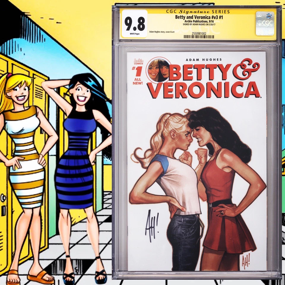 CGC 9.8 SS Betty and Veronica #1 signed by Adam Hughes Archie Riverdale 2016 - Image 1 of 2