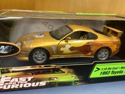 2 Fast And 2 Furious  toyota supra gold 1/18 slap Jack’s car racing champions - Image 1 of 4