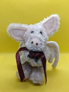 Boyds Bears Bearwear Cerdo Ángel Peluche Adorno de Navidad con Rosas y Alas - Imagen 1 de 8