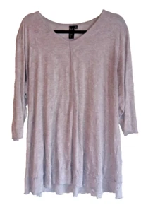 Focus Casual Life Tunic Women's XL Solid Gray Oversized Lagenlook Comfy Casual - Picture 1 of 10