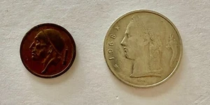 Lote de dos monedas belgas 1968 5 francos-1954 20 céntimos-  - Imagen 1 de 2