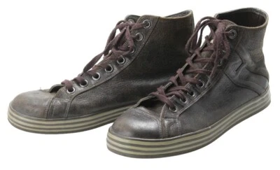 HOGAN Zapatillas Hombre UK 7 Con Cordones Cuero Punta Redonda Marrón Foto 1 de 4