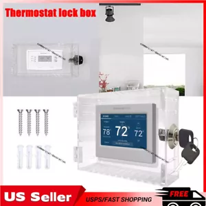 Universal Thermostat Lock Box with Key,Clear Large Thermostat Cover for Thermost - Picture 1 of 16