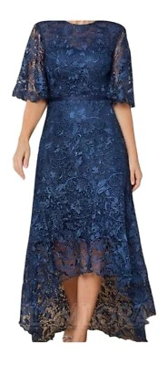 Vestido Madre de la Novia Encaje Etiqueta Talla 6 (Funciona Pequeño) Azul Formal Cóctel Foto 1 de 4