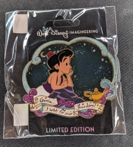 Disney WDI MOG D23 Expo 2022 Pin I Wish Series Aladdin Genie LE 300 Pin - Picture 1 of 2