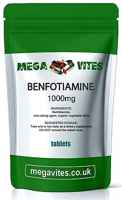 BENFOTIAMINE TABLETS 1000mg - BRAIN CELL FUNCTION, NERVOUS SYSTEM - MEGAVITES