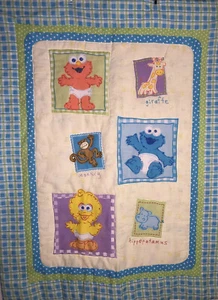 Vintage Sesame Street Set Baby Crib Comforter/Fitted Sheet Henson/Crown Elmo USA - Picture 1 of 10