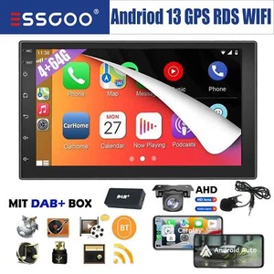 DAB+ Android 13 4+64G Carplay Autoradio 7" 2 DIN GPS NAVI RDS Bluetooth +Mik Kam - Bild 1 von 13