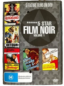 DVD: 5 Star Film Noir (Vol 1) - Quicksand, Detour, Suddenly, 1930s, 40s & 50s - Picture 1 of 2