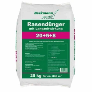 25 kg Rasendünger mit Langzeitwirkung 20+5+8 Beckmann f.ca. 830m² - Bild 1 von 3