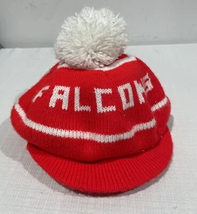 Falcons Vintage Knit Golf Hat Pom Cap Orange  - Picture 1 of 5