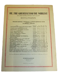Partituras originales de He, The Greatest And The Noblest Schumann - Imagen 1 de 1