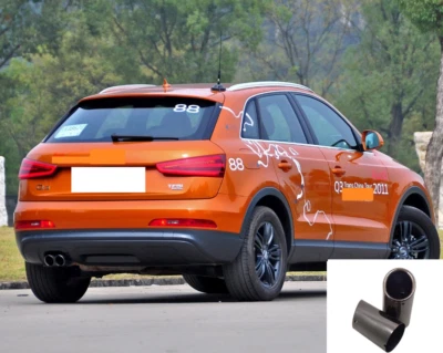 Car Rear Exhaust Tip Muffler Tailpipe For 2012-2017 Audi Q3 Black SS 2PCS - Imagem 1 de 4