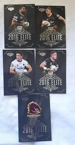 2016 NRL ELITE BRISBANE BRONCOS x 5 COMMON CARDS  VGC  PLAYERS CHECKLIST NM - Picture 1 of 7