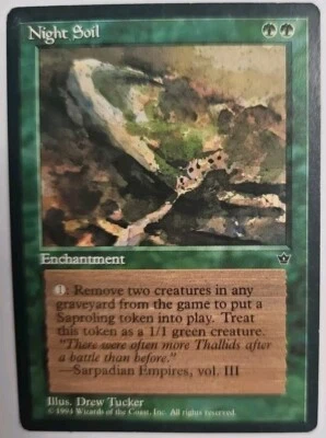 MTG Magic The Gathering Card Night Soil Enchantment Green Fallen Empires 1994 - Image 1 of 2