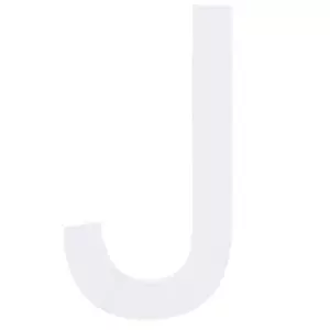 Arial Font White Painted MDF Wood Letter J (6 Inches) - Picture 1 of 2