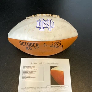 1975 Notre Dame Fighting Irish Signed Football Joe Montana & Rudy Ruettiger JSA - Picture 1 of 12