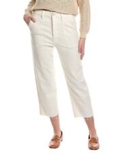 Mother Denim Patch Pocket Private Ankle Fray Cream Puffs Wide Leg Jean Women's