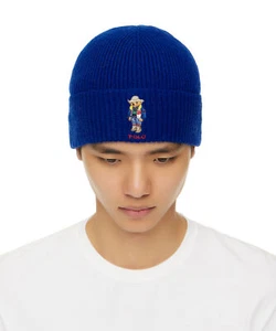Genuine Polo Ralph Lauren Polo Bear Wool Blend Beanie - Blue - Picture 1 of 9