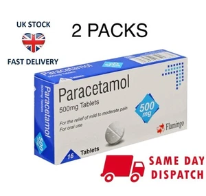 32 Paracetaml 500mg Tablets Pain Relief Period Back Migraine Cold Flu MAX 2. - Picture 1 of 1