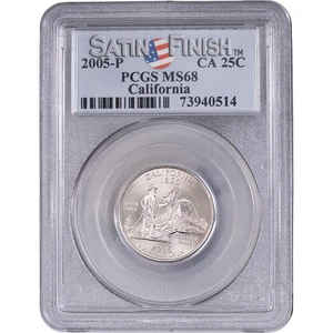 2005-P 25c California State Quarter - Satin Finish ~ PCGS MS68 - Picture 1 of 2