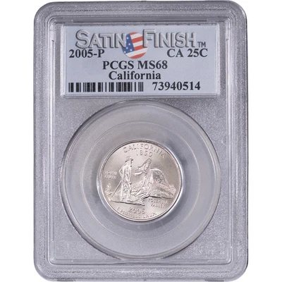 2005-P 25c California State Quarter - Satin Finish ~ PCGS MS68 - Image 1 of 2