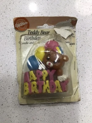 Vela de cumpleaños Wilton Teddy Bear 1991 nuevo stock antiguo vintage Foto 1 de 2