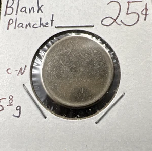 Moneda de error de planchet en blanco de 25 cuartos revestida CH UNC SKU#A - Imagen 1 de 6