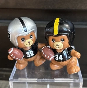 Vtg NFL Collectible Teddy Bear by Russ Berrie Raiders & Steelers Figures 80s - Picture 1 of 13